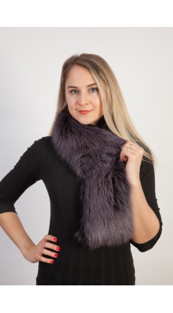 Blue fox fur scarf-collar